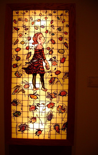 Judith Schaechter. I've Trampled a Million Pretty Flowers. 1995. stained glass. In the PMA's craft's corridor until Sept. 30, 2007.