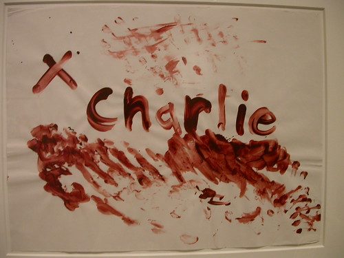Karen Kilimnik, Blood Drawing (Charlie) I, at ICA.