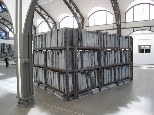 Anselm Kiefer's "Library" installed in the Hamburger Bahnhof Museum devoted to contemporary art.