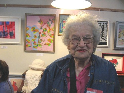 Mary Dubin, my mother-in-law, and her ebullient pink painting, It's Springtime!, just to her right. All the paintings in this post were exhibited in Seniors Celebrate the Arts 2007
