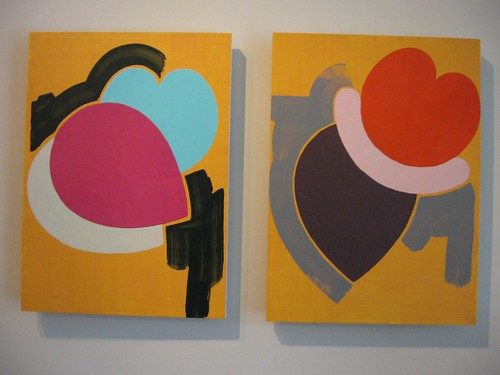 Fruit 1 and 2, by Timothy Gierschick II, latex and enamel on panel