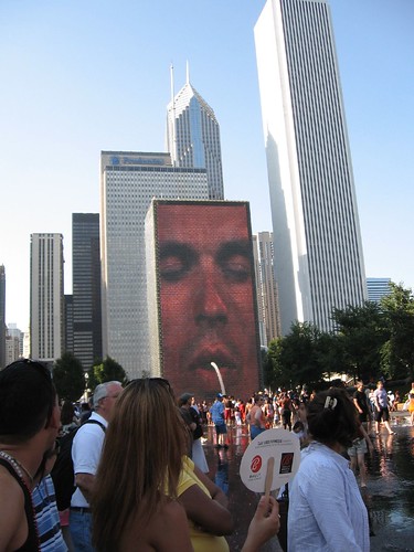 Jaume Plensa's digital fountain in Chicago's Millennium Park