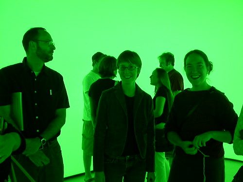 Intense color green in Eliasson's Your Colour Memory at Arcadia in 2004