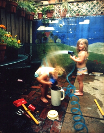 Sarah Barr, Playing Out Back (2007) a chromogenic print from a 4" by 5" negative
