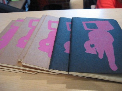 The notebook with a silk-screened cover by Bonnie Brenda Scott