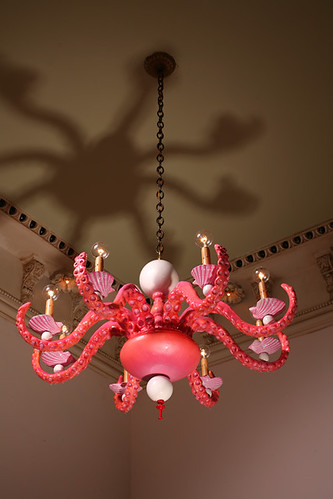 One of Adam Wallacavage's octopus chandelier; picture courtesy the artist
