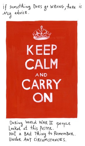 Keep Calm and Carry On, the upbeat note she ended her slide show on.