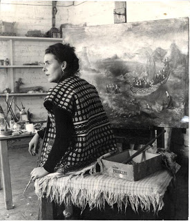 Leonora Carrington in her studio in 1956