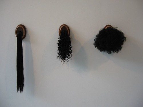 Samantha Hill, Fear of Water, 2006, synthetic hair, oak, cedar 