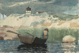 Winslow Homer Boy in Boat, Gloucester (1880/81) transparent watercolor, with touches of opaque watercolor and scraping, over graphite, on moderately thick, rough-textured, ivory wove paper, The Art Institute of Chicago, photo courtesy of the museum. 