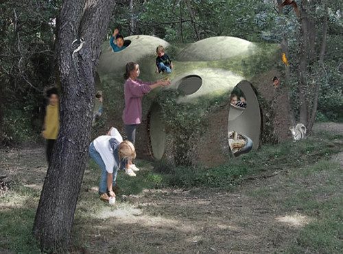 Bird/Seed Shelter. Julia Molloy and Taka Sarui. Semi-finalists in Gimme Shelter for the Schuylkill Center