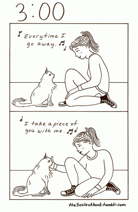 comic with girl and cat