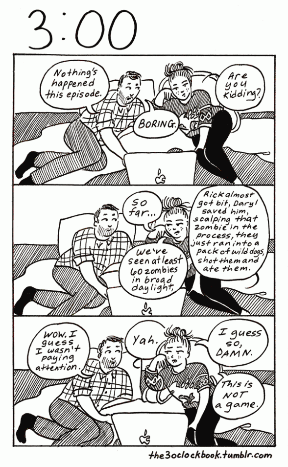 black and white 4-panel comic