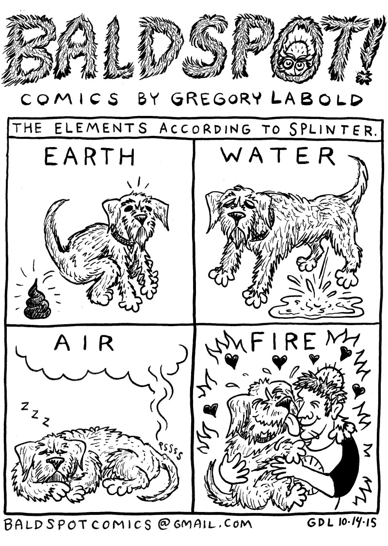 Gregory Labold Bald Spot Comics with Splinter the Dog