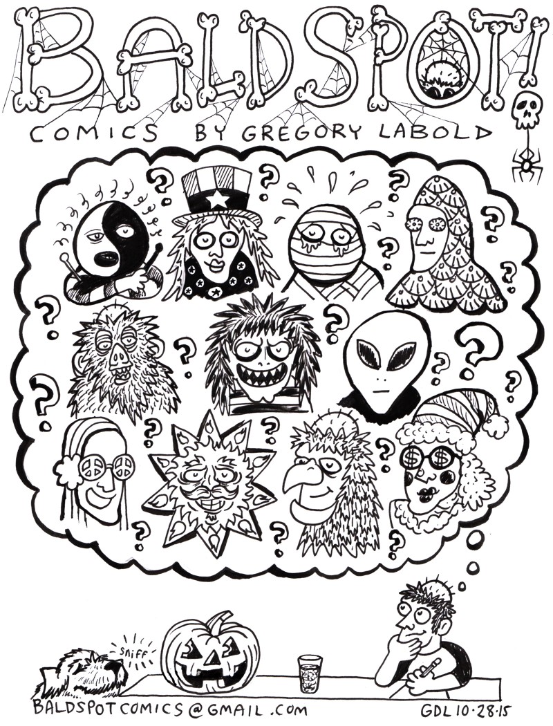 Gregory Labold Bald Spot Comics on Halloween dreaming