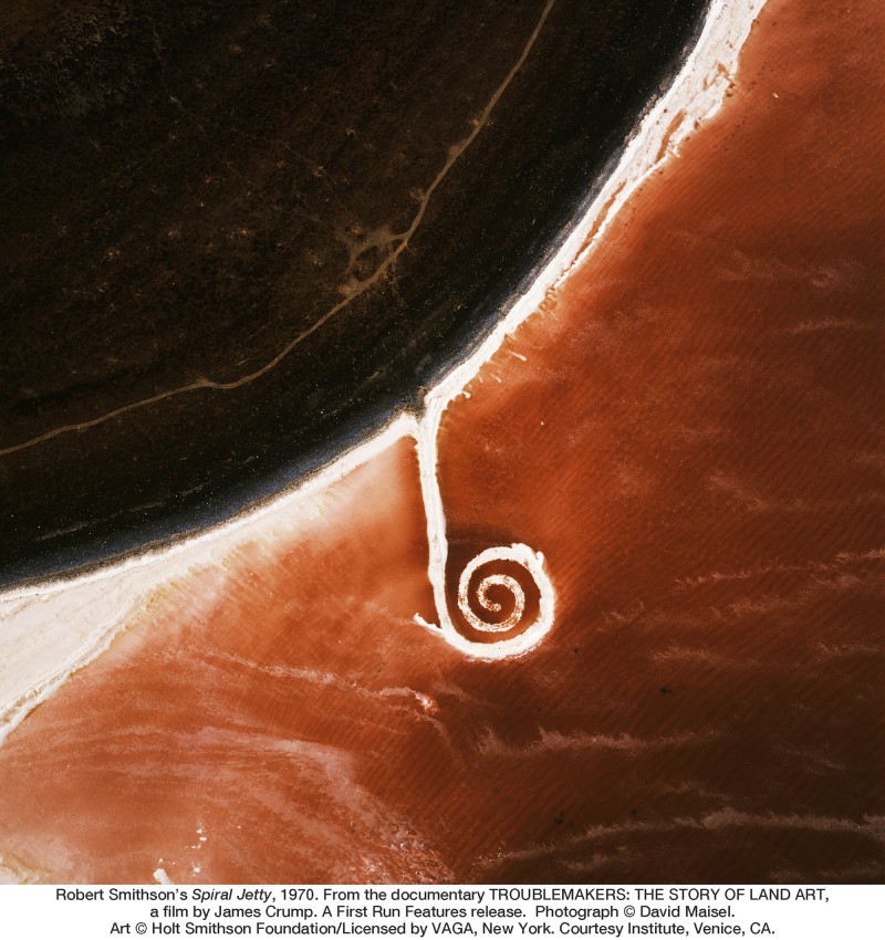 Robert Smithson Spiral Jetty aerial view