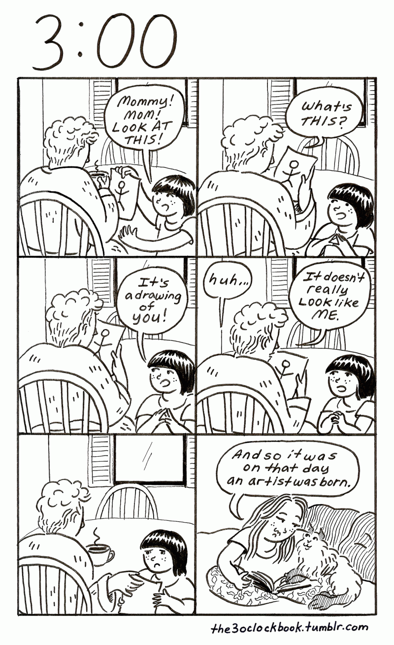 Beth Heinly The 3:00 Book comic with Zion the cat