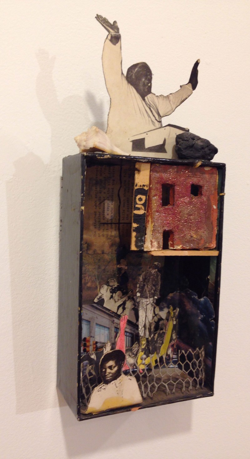 Leroy Johnson, Lynch Piece (with raised hands), Mixed media, 13.5” x .5” x 3," Courtesy of the artist