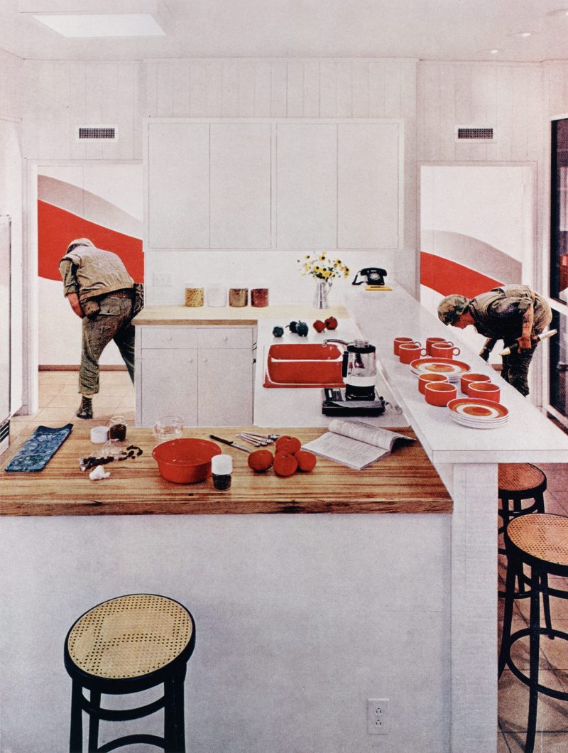 martha rosler red stripe kitchen pma international pop