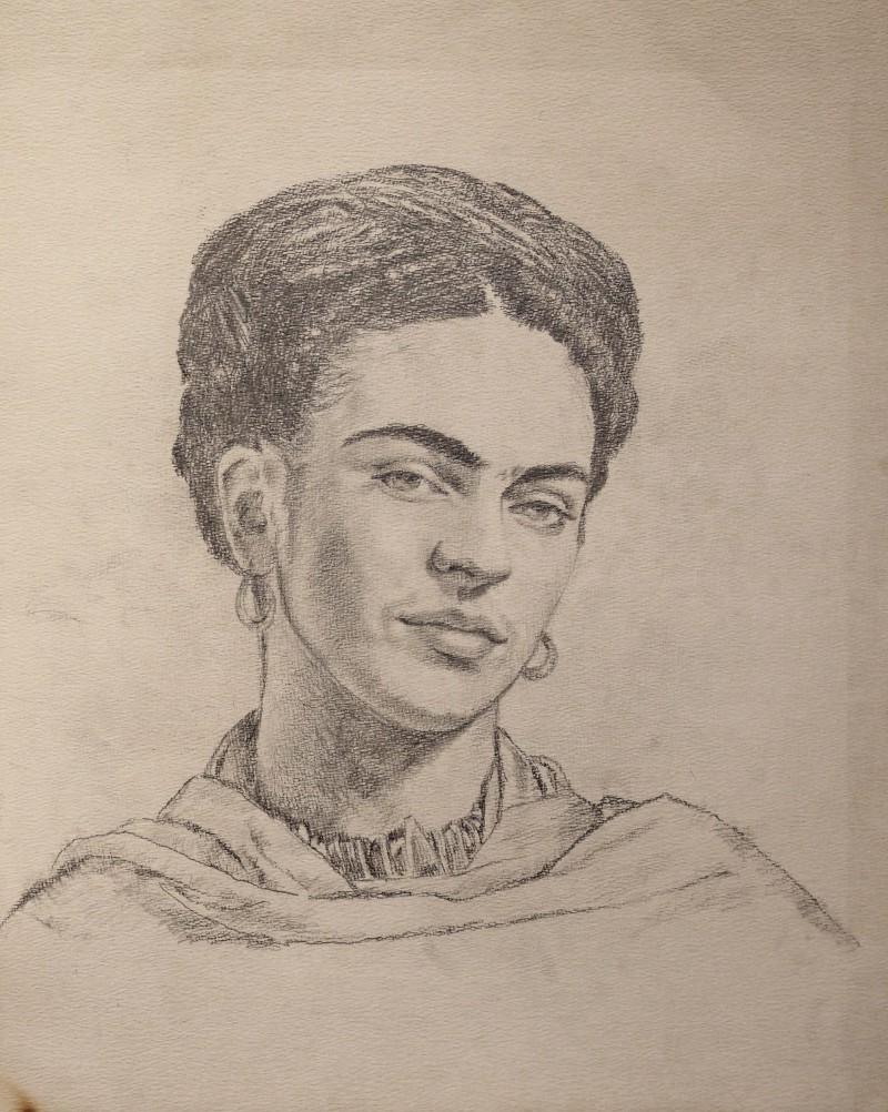 shirley gorelick study for the head of frida kahlo drawing the sister chapel