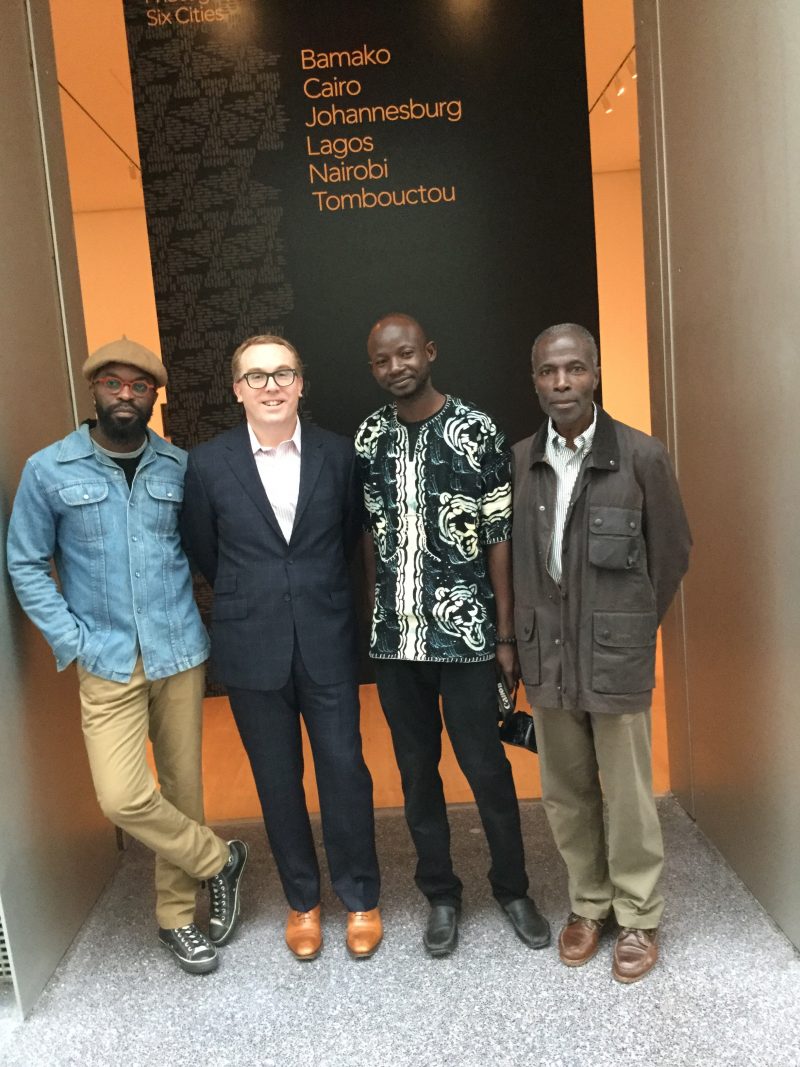 Photographer Akinbode Akinbiyi (r) with Seydou Camara (center r), Curator Peter Barbarie (center l) and Ananias Léki Dago - featured in Creative Africa