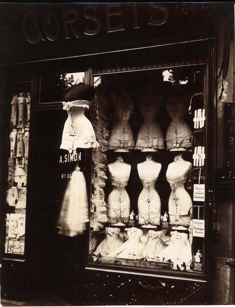 Eugène Atget (French, 1857–1927). Boulevard de Strasbourg, Paris, 1912. Gold chloride print on printing-out paper, 8 3/4 x 7 in. Collection of Michael Mattis and Judy Hochberg.