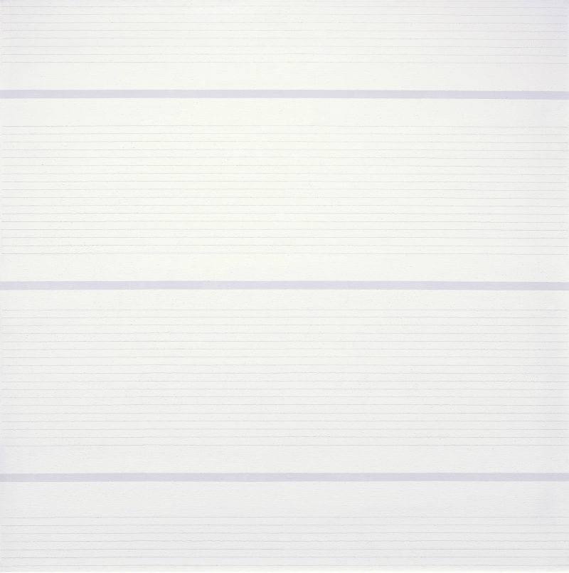 Agnes Martin, “Untitled #15,” 1988, Acrylic paint and graphite on canvas, 182.9 x 182.9 cm, Museum of Fine Arts, Boston, Gift of The American Art Foundation in honor of Charlotte and Irving Rabb, 1977. © 2015 Agnes Martin/Artists Rights Society (ARS), New York.
