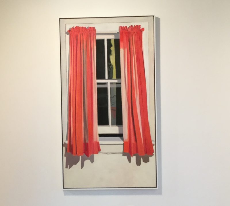Lois Dodd painting of window and curtain