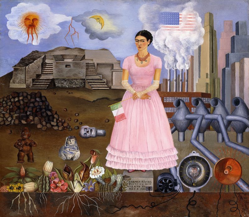 Frida Kahlo, "Self Portrait on the Border Line Between Mexico and the United States" (1932), Colección María y Manuel Reyero, New York. (c) Banco de México Diego Rivera Frida Kahlo Museums Trust, Mexico, D.F./Artists Rights Society (ARS), New York.
