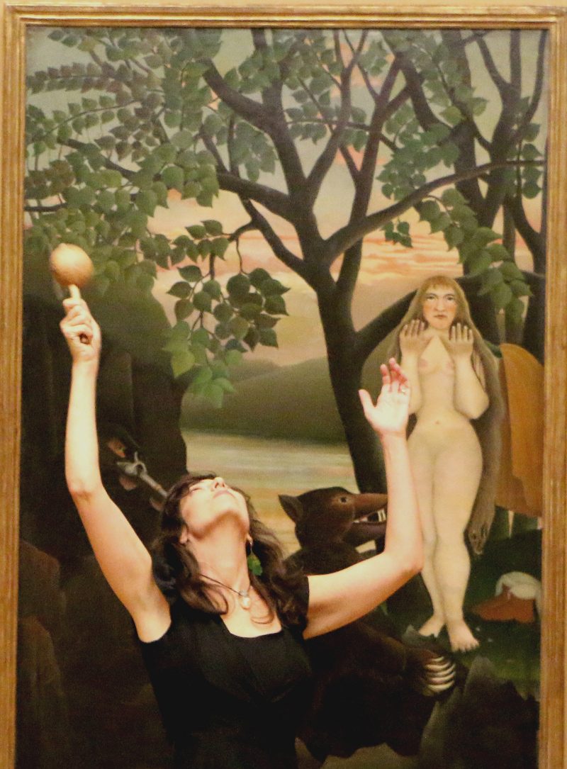 Andrea Hornick in front of Henri Rousseau’s “Unpleasant Surprise” (1901). Photograph courtesy of The Barnes Foundation.