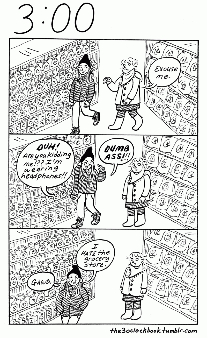 Beth Heinly comic about grocery shopping