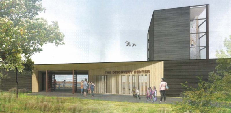 Rendering of the Discovery Center entrance, provided by WRT