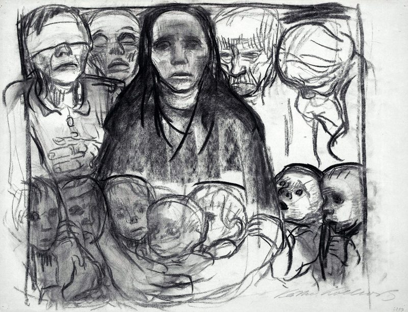 Käthe Kollwitz, "The Survivors", 1923, charcoal. Private collection, courtesy Galerie St. Etienne.