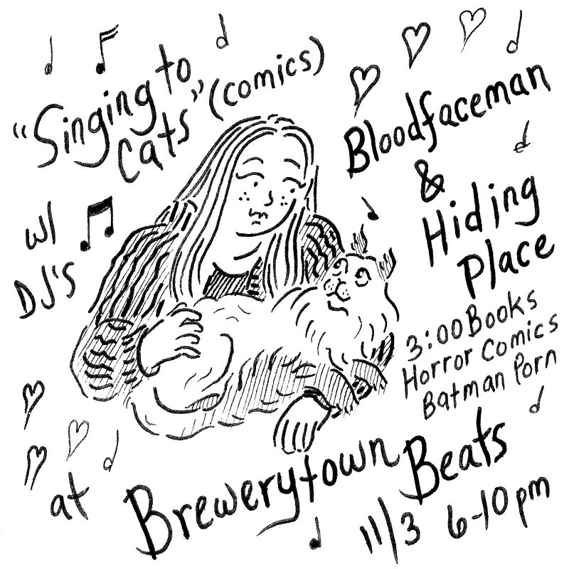 Beth Heinly, poster, Singing to Cats, at Brewerytown Beats