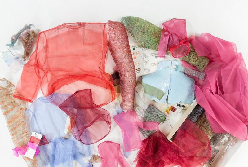 Artist Box contents for Do Ho Suh, Paratrooper II, 2005. Monofilament, resin, nylon, poly organza, stainless steel armature. Collection of The Fabric Workshop and Museum. Photo: Carlos Avendaño.
