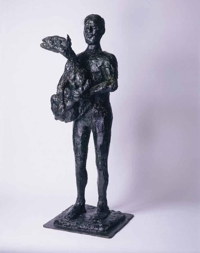 Picasso sculpture of a man with a lamb