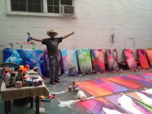 James Dupree, amidst his works in the studio. Courtesy of the artist. 