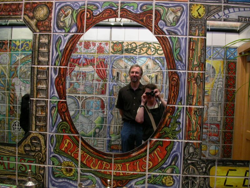 Me and Joe in Matt Nolen's men's room. This room was all about architecture through the ages and about conquerers and CEOs and rulers of the planet.