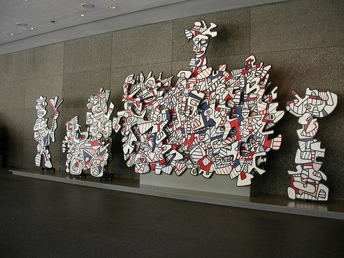 Jean Dubuffet at the Carnegie Museum. The piece has two moving panels that swirl slowly.