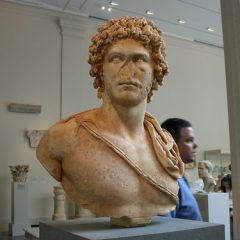 Roman hair, a statement in its own right. Face without a nose becomes gripping. I couldn't keep myself away from it I was so fascinated.