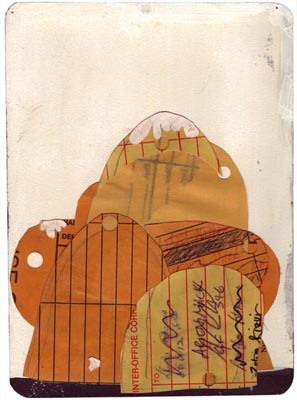 Jeff Feld, "66 West 12th," 2006. Inter-office mail envelope, ink, enamel, 10 x 7 inches.
