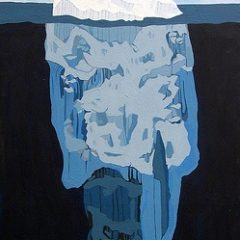Maggie Van Scoyk, Self Portrait as an Iceberg. 4x9ft acrylic on canvas.