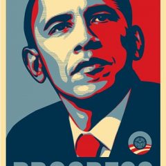 Shephard Fairey, poster of Barack Obama, made for the political candidate the artist supports.