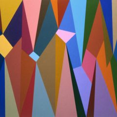 Karl Benjamin.  #6, 1990, oil on canvas, 122 x 152 cm (48 x 60 in)  courtesy of the artist and Louis Stern Fine Arts