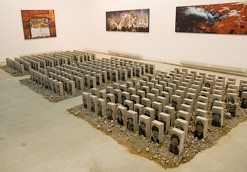 "Foundations," Wen Fang, installation at the Paris-Beijing Photo Gallery in 798