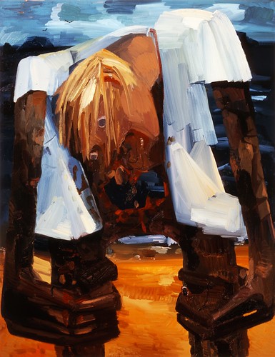Dana Schutz (b. 1976), Man Eating His Chest, 2005. Oil on canvas, 54 x 42 in (137.2 x 106.7 cm). Courtesy Zach Feuer Gallery, New York