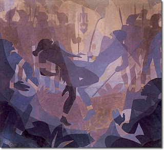 Aaron Douglas Aspects of Negro Life: The Negro in an African Setting (1934) oil on canvas, Schomberg Center for Research in Black Culture