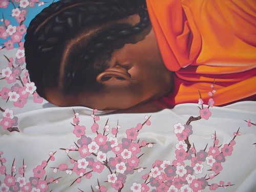 Kehinde Wiley, The Virgin Martyr St. Cecilia, 2008, Oil on canvas, 101.5 x 226.5 inches (257.8 x 575.3 cm), Source Imagery: Stefano Maderno