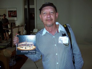 Lother Troeller showing his book