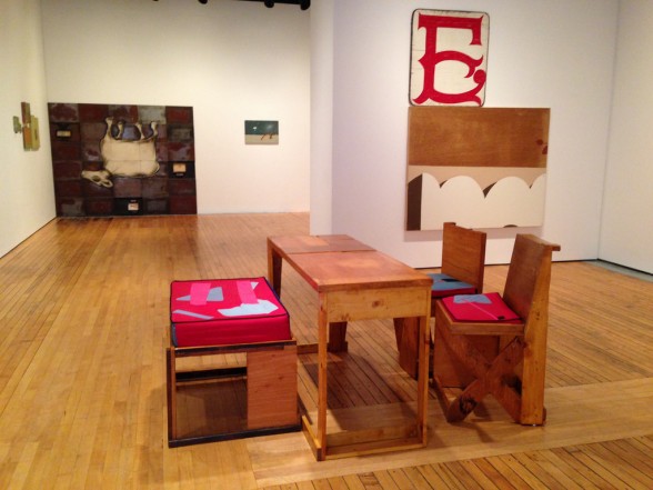 Installation, Energy That Is All Around, showing Christ Johanson and Johanna Jackson furniture (front) Barry McGee, Untitled, 1992 (rear) and Margaret Kilgallen, right wall